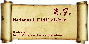 Madarasi Flórián névjegykártya